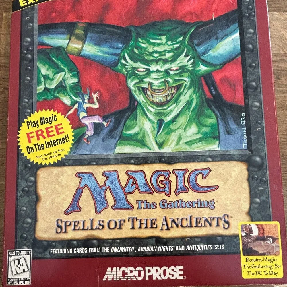 Lot of 2 MAGIC THE GATHERING Microprose PC Game and Expansion Set Complete 1997